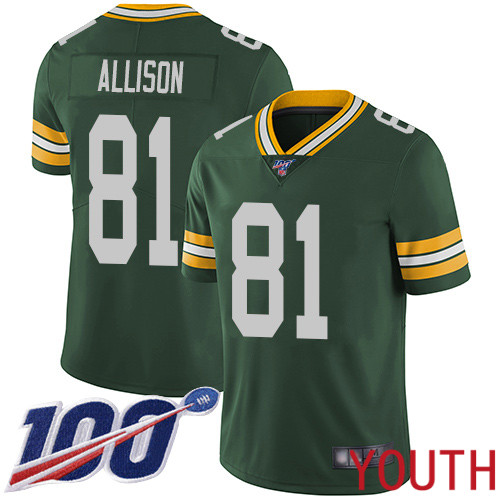 Green Bay Packers Limited Green Youth 81 Allison Geronimo Home Jersey Nike NFL 100th Season Vapor Untouchable